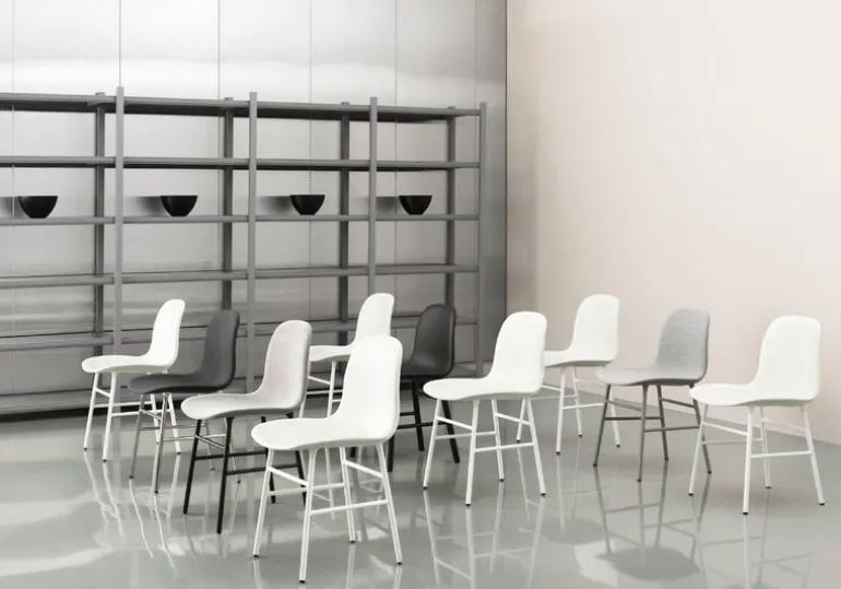 Normann Copenhagen Form chair, black steel - black leather Ultra