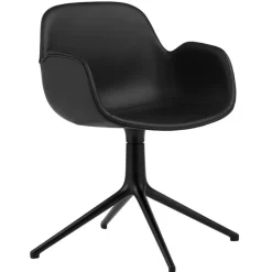 Normann Copenhagen Form Swivel 4L armchair, black - black leather Ultra