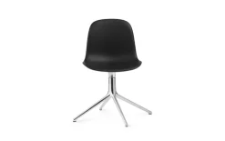 Normann Copenhagen Form Swivel 4L chair, aluminium - black leather Ultra