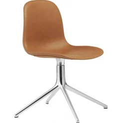 Normann Copenhagen Form Swivel 4L chair, aluminium - brandy leather Ultra