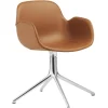 Normann Copenhagen Form Swivel 4L armchair, aluminium - brandy leather Ultra