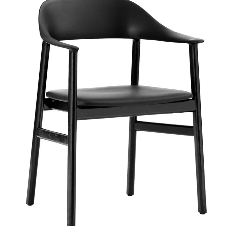 Normann Copenhagen Herit armchair, black oak - black leather