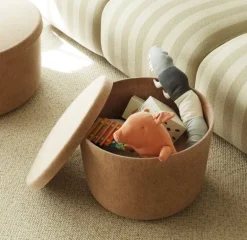 Normann Copenhagen Hide storage pouf, small, sand
