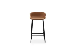 Normann Copenhagen Hyg bar stool, 65 cm, black - brandy leather Ultra