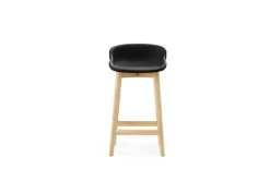 Normann Copenhagen Hyg bar stool, 65 cm, oak - black leather Ultra