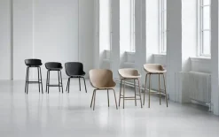 Normann Copenhagen Hyg bar stool, 65 cm, black - black leather Ultra