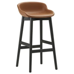 Normann Copenhagen Hyg bar stool, 75 cm, black oak - brandy leather Ultra