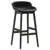 Normann Copenhagen Hyg bar stool, 75 cm, black oak - black leather Ultra