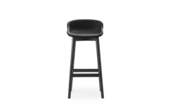 Normann Copenhagen Hyg bar stool, 75 cm, black oak - black leather Ultra