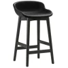 Normann Copenhagen Hyg bar stool, 65 cm, black oak - black leather Ultra