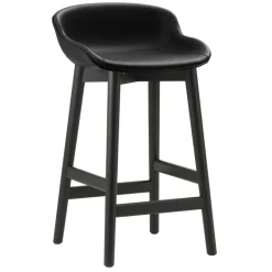 Normann Copenhagen Hyg bar stool, 65 cm, black oak - black leather Ultra