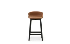 Normann Copenhagen Hyg bar stool, 65 cm, black oak - brandy leather Ultra