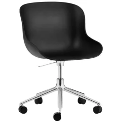 Normann Copenhagen Hyg chair with 5 wheels, swivel, aluminium - black