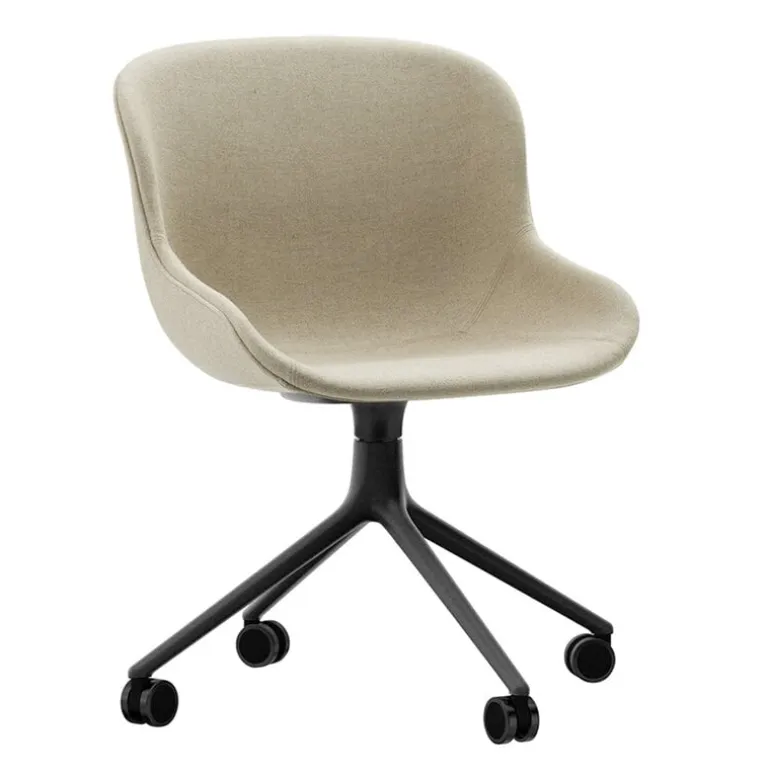 Normann Copenhagen Hyg chair with 4 wheels, swivel, black - Main Line Flax 20