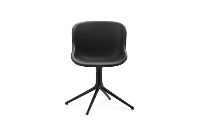 Normann Copenhagen Hyg chair, swivel, black - black leather Ultra