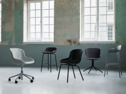 Normann Copenhagen Hyg chair, swivel, black - black leather Ultra