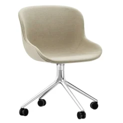 Normann Copenhagen Hyg chair with 4 wheels, swivel, aluminium - Main Line Flax 20