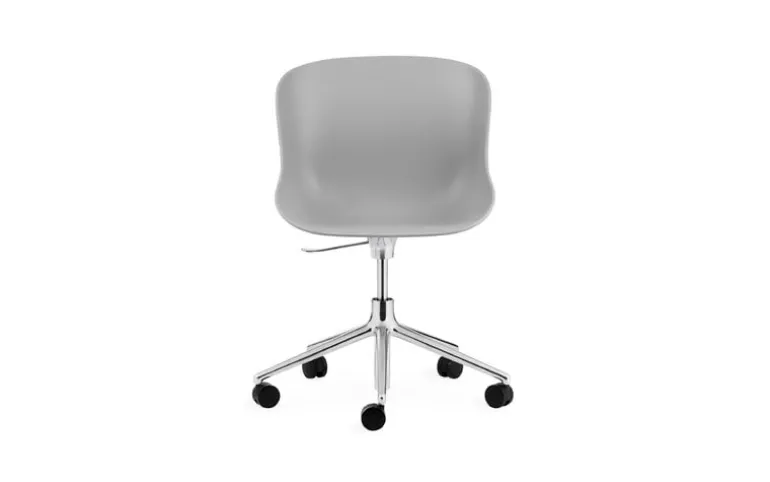 Normann Copenhagen Hyg chair with 5 wheels, swivel, aluminium - grey