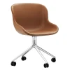 Normann Copenhagen Hyg chair with 4 wheels, swivel, aluminium - brandy leather Ultr