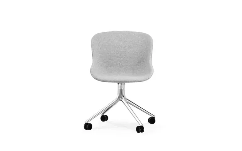 Normann Copenhagen Hyg chair with 4 wheels, swivel, aluminium - Synergy 16