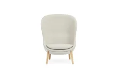 Normann Copenhagen Hyg lounge chair, high, oak - Main Line flax 20