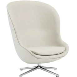Normann Copenhagen Hyg lounge chair, high, swivel, aluminium - Main Line flax 20