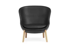 Normann Copenhagen Hyg lounge chair, low, oak - black leather Ultra