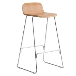 Normann Copenhagen Just Barstool 65 cm, with back rest, oak - chrome