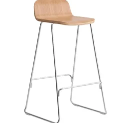 Normann Copenhagen Just Barstool 75 cm, with back rest, oak - chrome