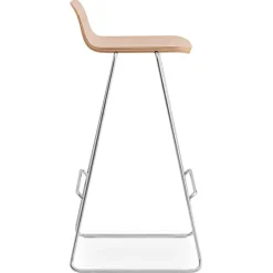 Normann Copenhagen Just Barstool 75 cm, with back rest, oak - chrome