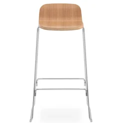 Normann Copenhagen Just Barstool 75 cm, with back rest, oak - chrome