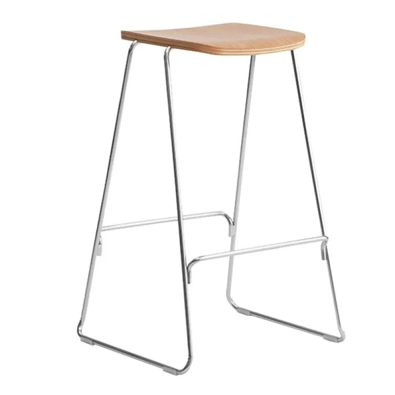 Normann Copenhagen Just Barstool 65 cm, without back rest, oak - chrome