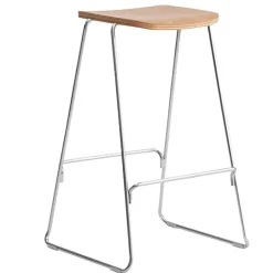 Normann Copenhagen Just Barstool 75 cm, without back rest, oak - chrome