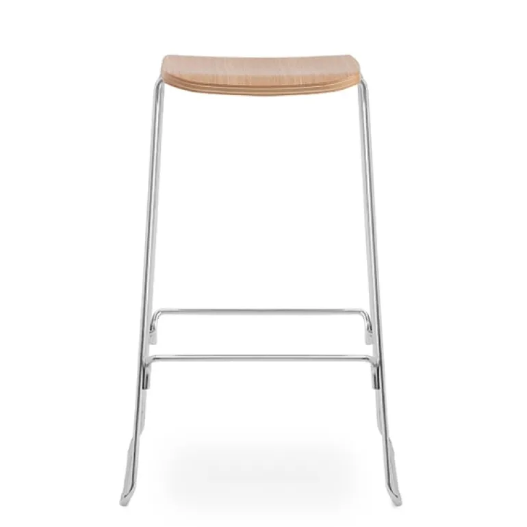 Normann Copenhagen Just Barstool 75 cm, without back rest, oak - chrome