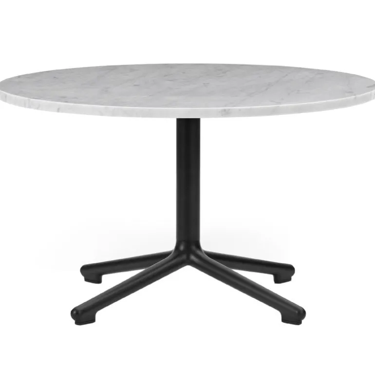 Normann Copenhagen Lunar coffee table, 70 cm, black aluminium - white marble