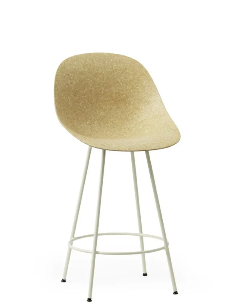 Normann Copenhagen Mat bar chair, 65 cm, cream steel - hemp