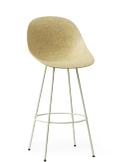 Normann Copenhagen Mat bar chair, 75 cm, cream steel - hemp