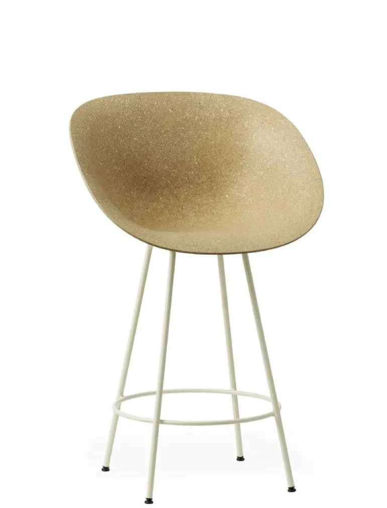 Normann Copenhagen Mat bar armchair, 65 cm, cream steel - hemp