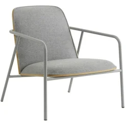 Normann Copenhagen Pad lounge chair low, grey steel - oak - Synergy LDS 16