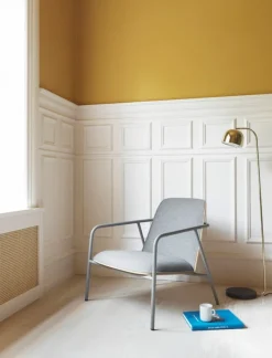 Normann Copenhagen Pad lounge chair low, grey steel - oak - Synergy LDS 16