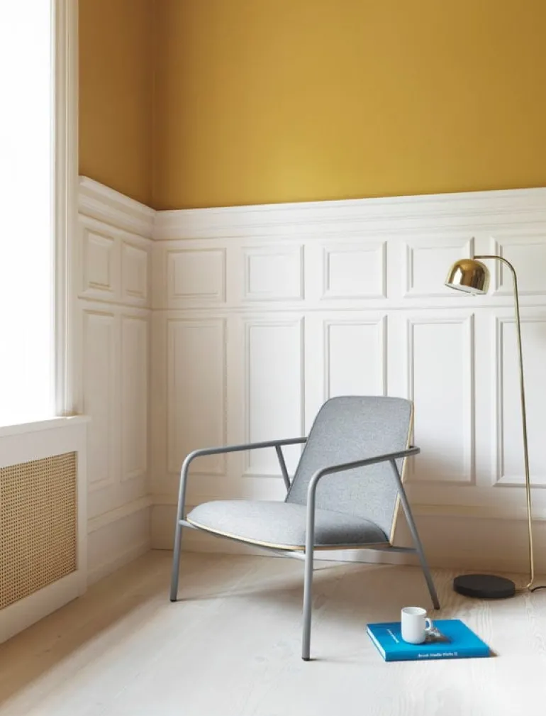 Normann Copenhagen Pad lounge chair low, grey steel - oak - Synergy LDS 16