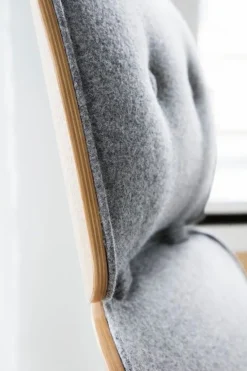 Normann Copenhagen Pad lounge chair high, grey steel - oak - Synergy LDS 16