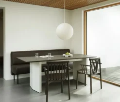 Normann Copenhagen Panel table, 90 x 200 cm, cream - dark brown