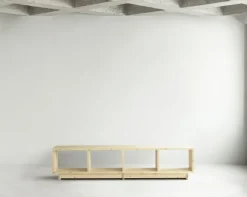 Normann Copenhagen Plank bookcase, low, UV lacquered pine