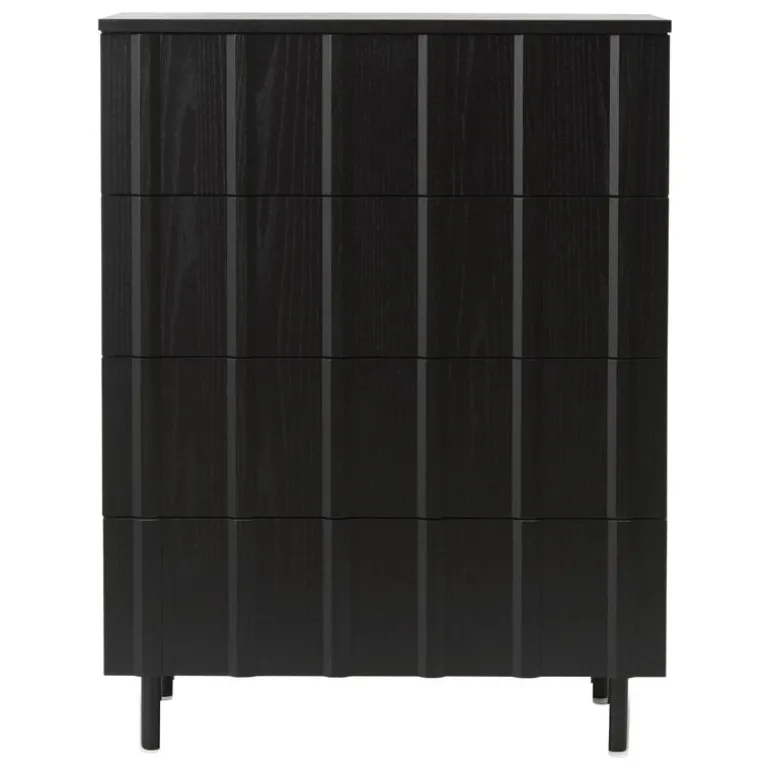 Normann Copenhagen Rib dresser with 4 drawers, soft black
