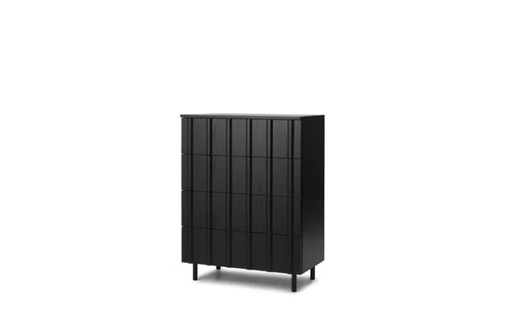 Normann Copenhagen Rib dresser with 4 drawers, soft black