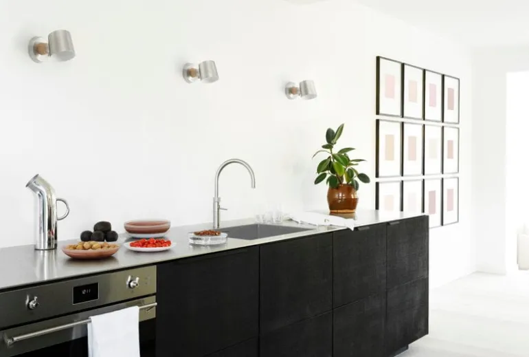 Normann Copenhagen Rise wall lamp, hardwired, stainless steel