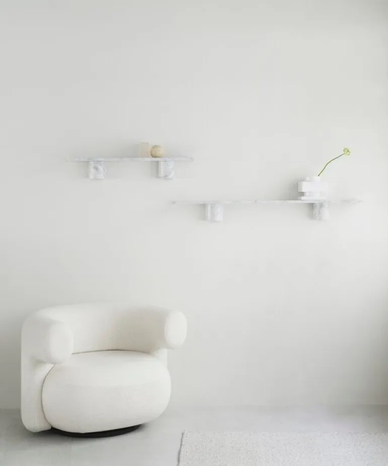 Normann Copenhagen Sten shelf, 80 cm, white marble
