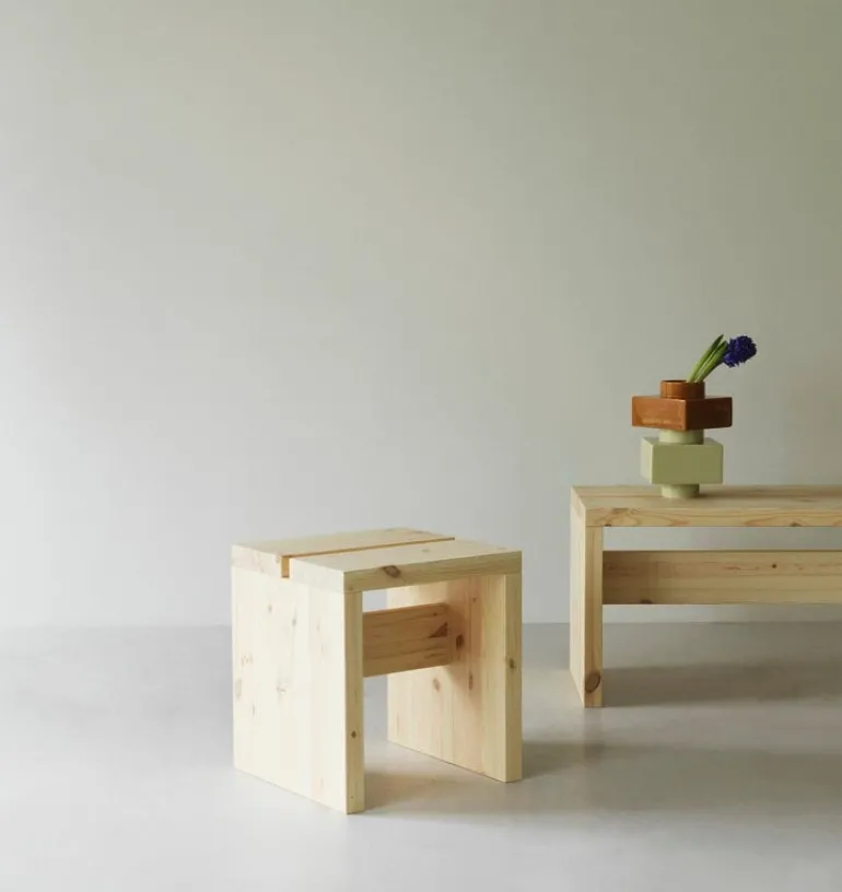 Normann Copenhagen Stretch stool, 40 cm, UV-lacquered pine