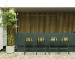 Normann Copenhagen Vig barstool, 75 cm, Robinia wood - dark green